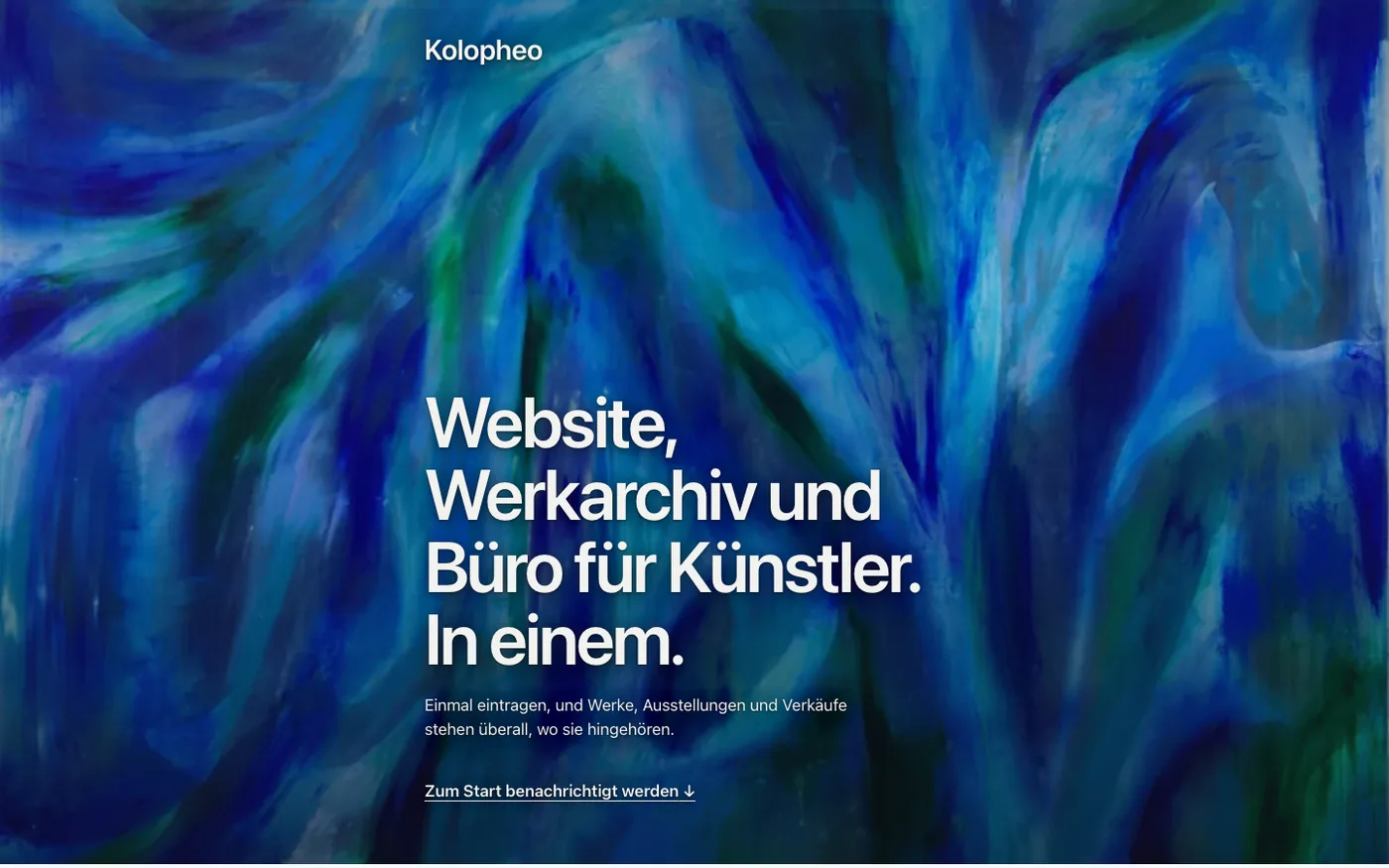Kolopheo, die Startseite am Bildschirm