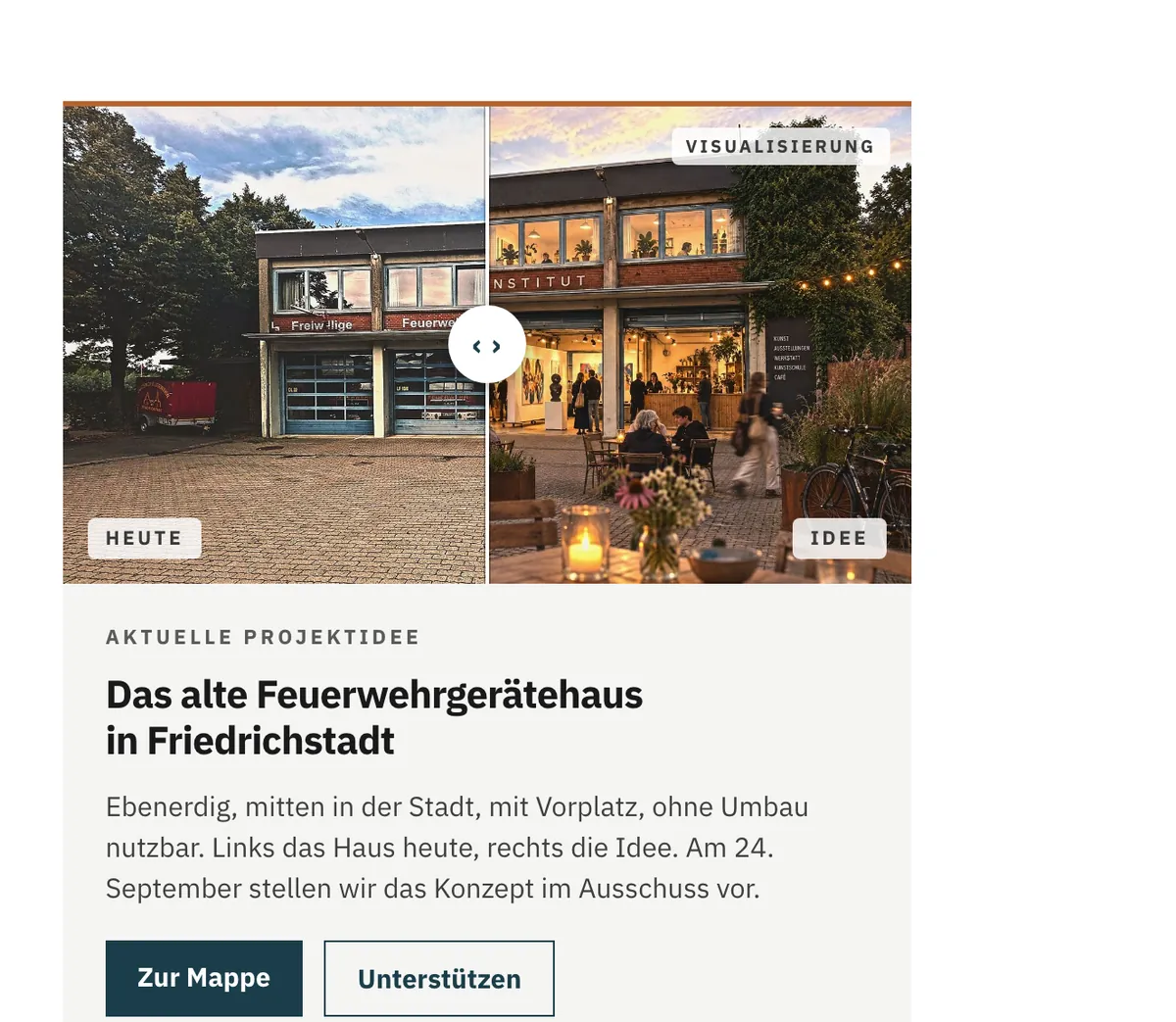 Der Schieber Heute und Idee, Ausschnitt